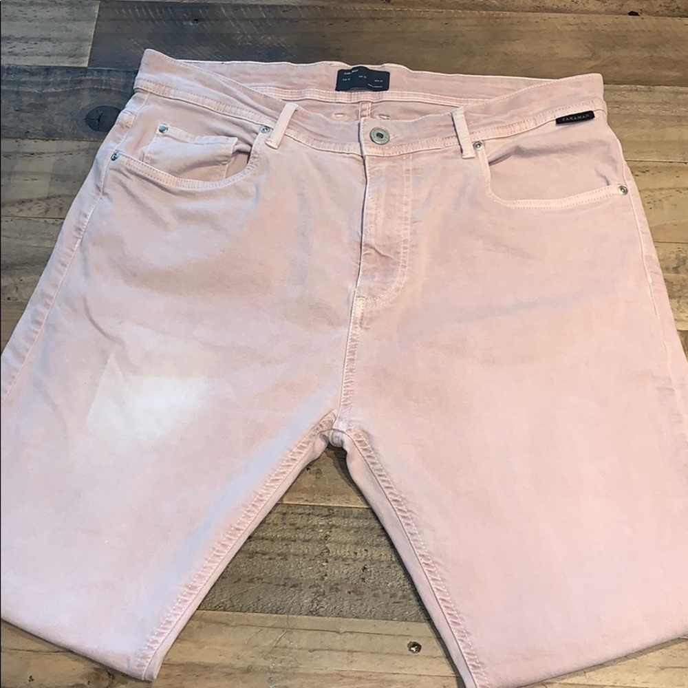 Zara Man Jeans Pink Salmon 32